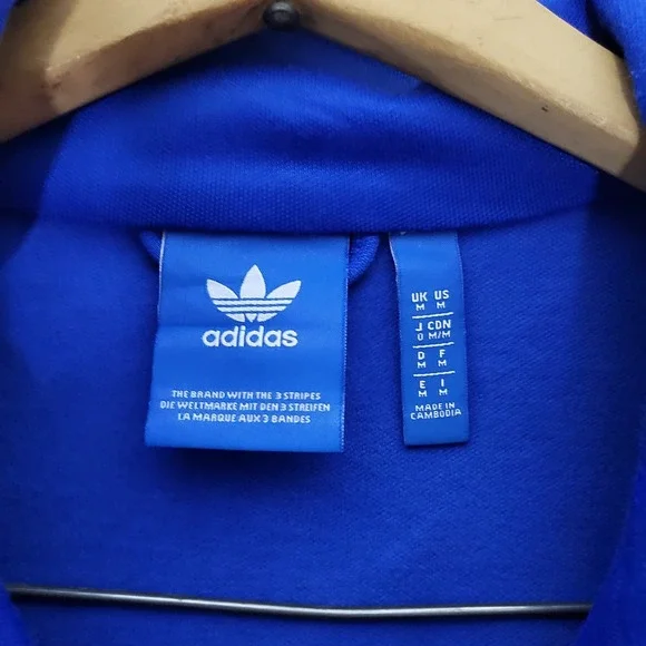 Adidas Originals Men M Blue Firebird Track Jacket Full Zip Trefoil 3-Stripe Logo - Picture 3 of 8